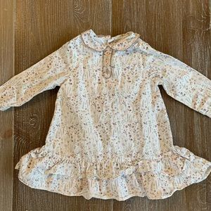 Jacadi Cream/ flowered dress Sz 12 mo
